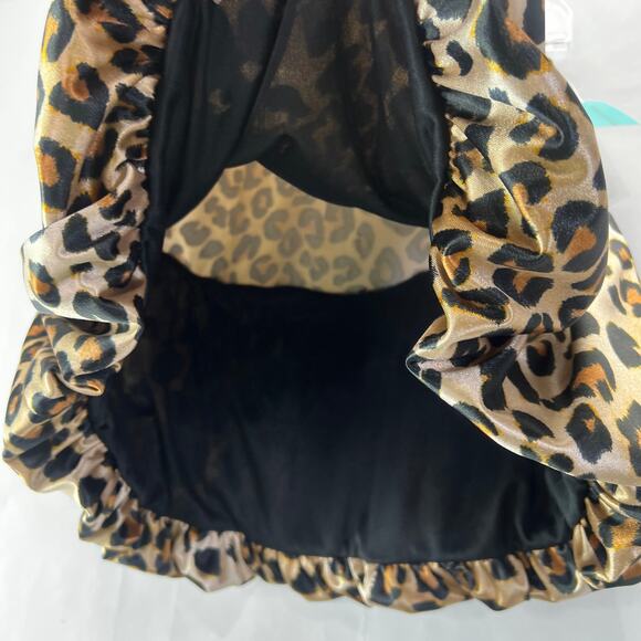 Leopard Puff Mini Skirt Size L NWT - Picture 3 of 5